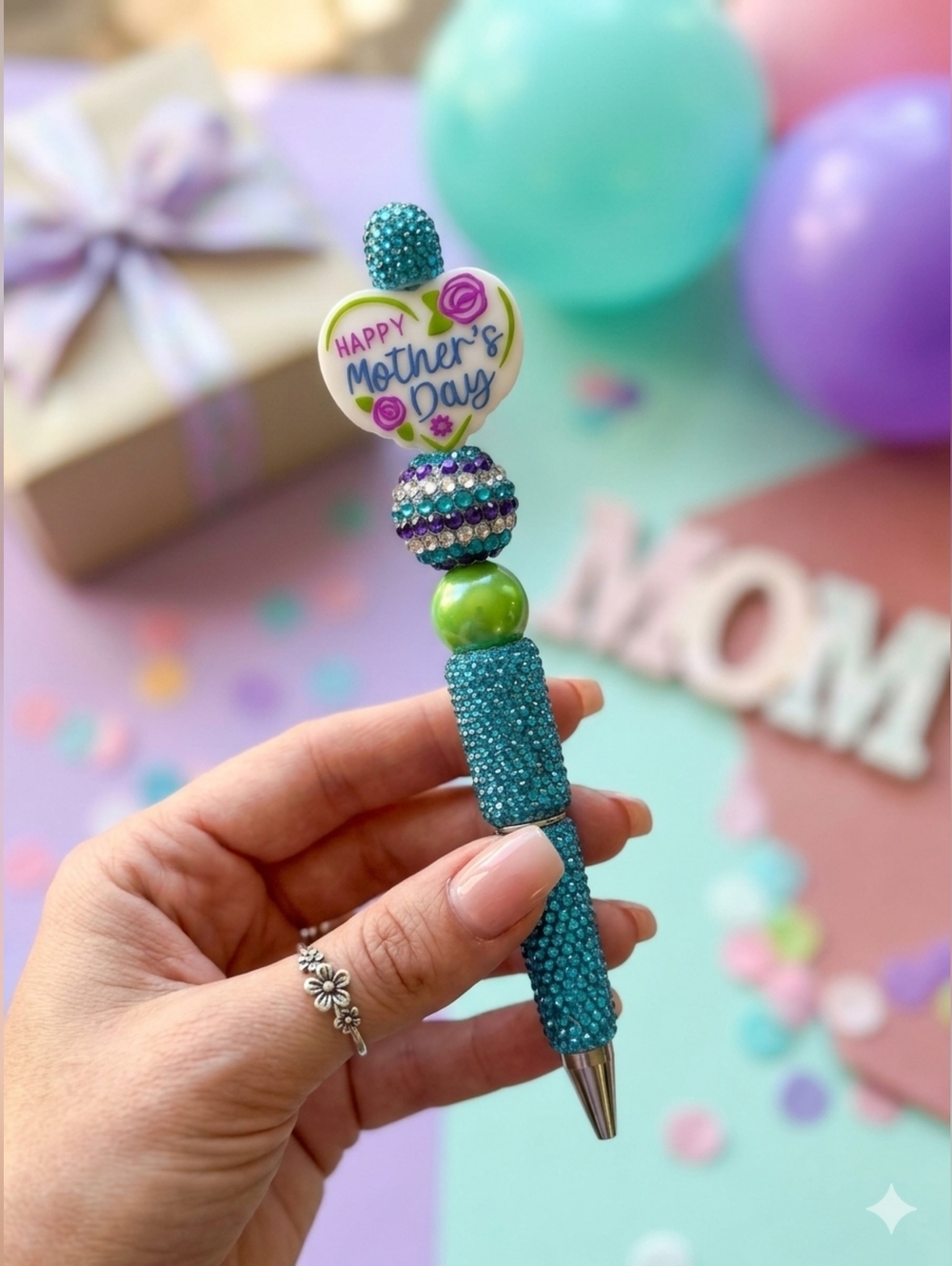 Mother's Day Rhinestone Beaded Pen- Buyer's Choice Handcrafted NIP